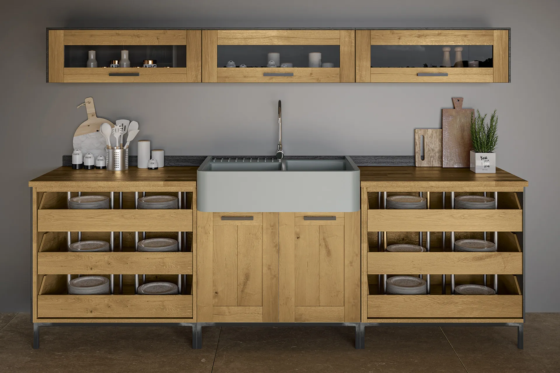 Detailansicht der Rohrstahl-Elemente mit sichtbaren Schweißnähten