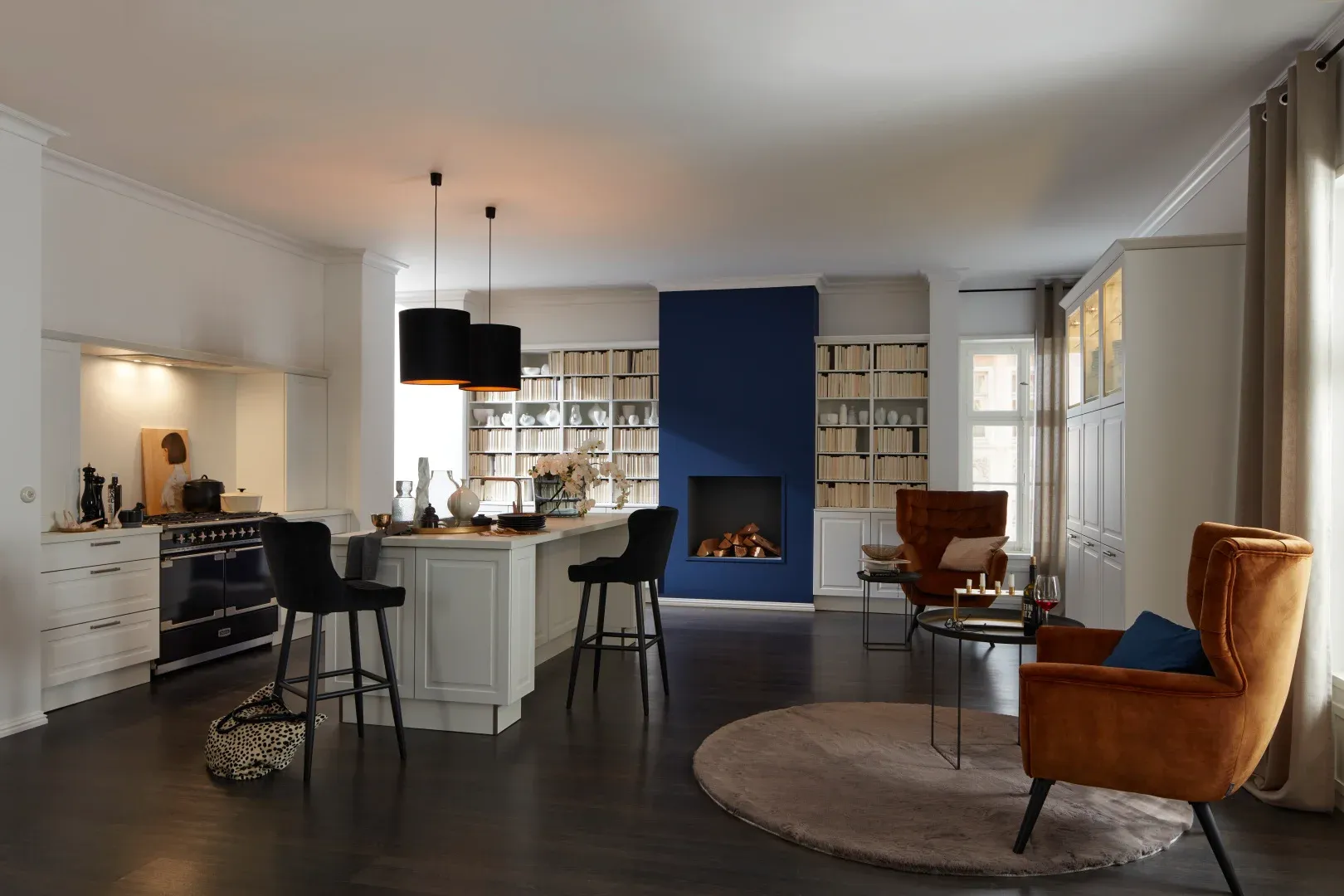 Nolte PORTO Weiß softmatt – offene Planung mit Regalelementen