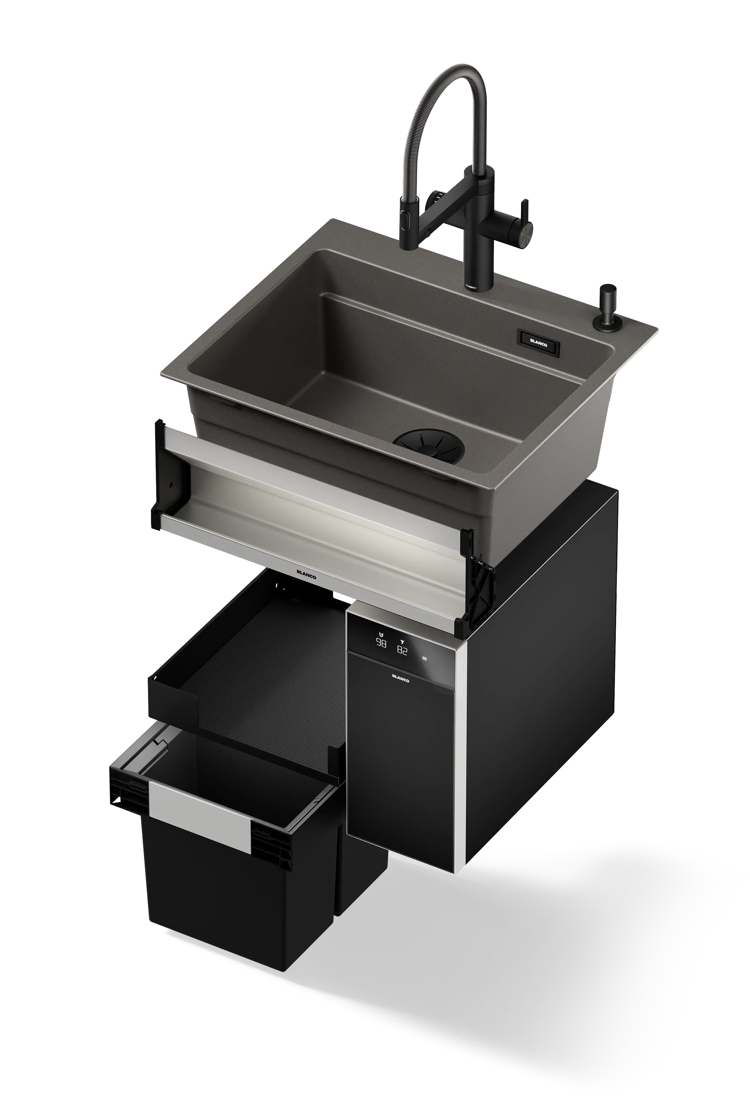BLANCO UNIT – Systemübersicht in Mattschwarz